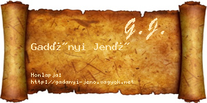 Gadányi Jenő névjegykártya