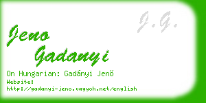 jeno gadanyi business card