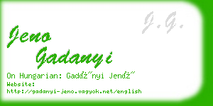 jeno gadanyi business card